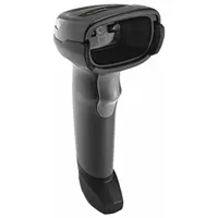 This black 2D barcode scanner connects via 46XX over RS485 and includes a scanner base and sample source code. A scanner cable is required for operation. Suitable for environments such as government, hospitality, manufacturing, retail, and transportation and logistics