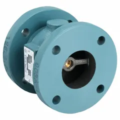 This ductile iron globe-body disc check valve features an inline valve body with Class 125 flanged connections and a 3-inch pipe size. It is designed to prevent backflow in piping systems, protecting pumps and equipment from water hammer. Suitable for horizontal or vertical installation in water, wastewater, HVAC, and industrial process applications.