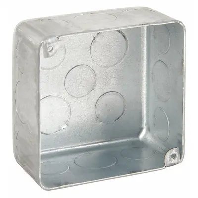 RACO Electrical Box: Steel, Steel - 4" x 4" Square Box Material & Nominal Size - Standard Electrical Boxes