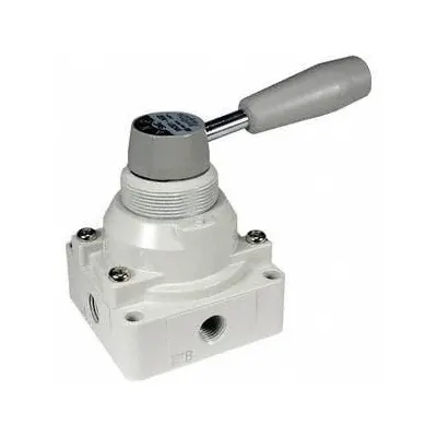 SMC Manual Air Control Valve: VH Series, Lever Actuator, 2 Ports, 1/4 in NPT - VH Series Manual Air Control Valves