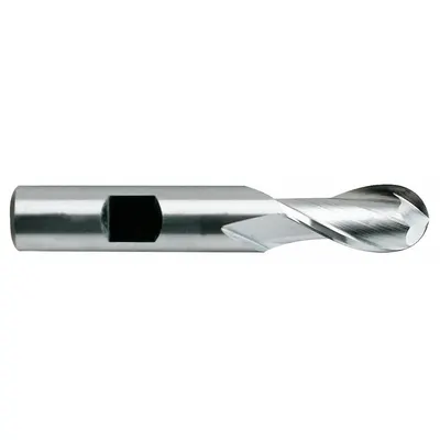 YG-1 Ball End Mill: Cobalt, TiN Coated, 2 Flute, 9/16" Mill Dia, 1-1/8" LOC - General Purpose Cobalt Ball End Mills