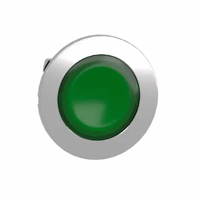 SCHNEIDER Push Button Head: 30 mm Panel Size, Illuminated, Metallic - Heads for Push Buttons