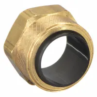 PARKER Compression Fitting Nut: 1/4 in OD Fitting Size, Compression, Brass, 3/8 in Overall Lg, 10 PK (MPN 61P-4)