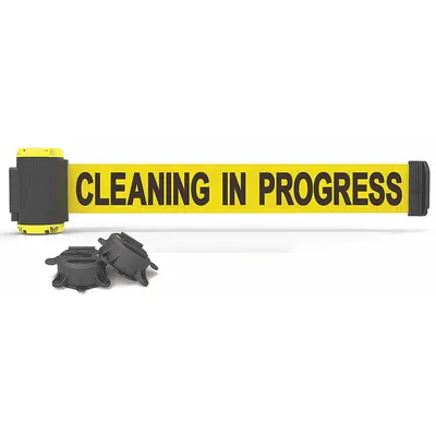 BANNER STAKES Magnetic Retractable Belt Barrier: Magnet, 7 ft Belt Lg - Magnetic-Mount Retractable Belt Barriers