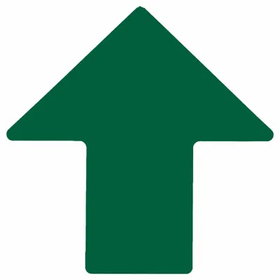 BRADY Floor Marking Tape: Arrow, Solid, Green, 4 in x 10 in, 0.008 in Tape Thick - Arrow-Shaped Floor Marking Tape