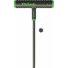 T-shaped Torx key with T10 tip size and standard end. Long arm length of 6 inches. Made from steel with black oxide finish. Used for tightening or loosening Torx and Torx Plus fasteners in assembly, repair, and maintenance applications.