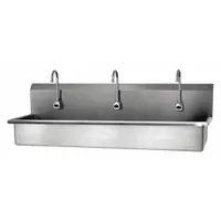 SANI-LAV Wash Station: 3 Stations, 8 in Bowl Dp, 57 in Bowl Lg, 16 1/2 in Bowl Wd, Faucet Included (MPN 56WBL-0.5)