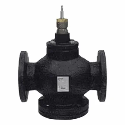 Siemens Hydronic Globe Valve: 3-Way, 160 CV Flow, 4 in Flanged, Cast Iron Body - 3-Way NPT Connection Globe Valves