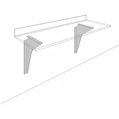 Steel bracket support for wall-mounting laboratory furniture, countertops, or shelving. Overall length 24 inches. Provides fixed support for work surfaces in lab environments.