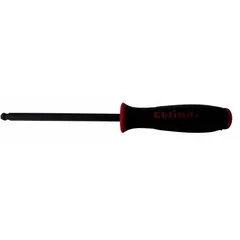 Ball end hex screwdriver with 7/32 in tip size and 8 3/4 in overall length. Constructed from alloy steel with a long length design. The ball end allows driving hex socket fasteners at an angle, useful in confined spaces where straight access is limited.
