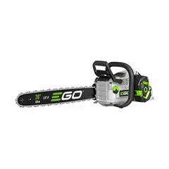 The EGO CS2000 is a 56 V battery-powered chainsaw with a rear handle design and automatic chain oiler. It features a 20-inch bar length and a 55 cc equivalent engine displacement. This chainsaw is suited for cutting and pruning trees, felling small to medium timber, and processing firewood in landscaping, arboriculture, and farm maintenance.