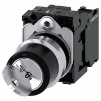 SIEMENS Selector Switch: 2 Position, 22 mm Panel Mounting Size, 1NO, Series 3SU1150 (MPN 3SU1150-4BF11-1BA0)