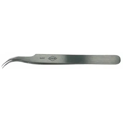 EREM Tweezers: Stainless Steel, Point, Curved Tip - High-Precision Tweezers