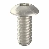 Tamper Resistant Screw: #8-32 Thread Size, 3/8 in Lg, Stainless Steel, Plain, Button, 25 PK (MPN 91050)