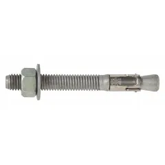 This DEWALT wedge anchor is designed for heavy-duty fastening into solid concrete. The hot-dipped galvanized finish provides corrosion resistance for outdoor or damp environments. Each anchor has a 3/4 in diameter, 2 1/4 in thread length, and 3/4"-10 thread size. Supplied in a 20-pack.