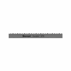 Carbon steel band saw blade for cutting non-ferrous metals and wood. Duratec SFB type with 3 teeth per inch. Length 9 ft 3 in. Suitable for fabrication and woodworking applications.
