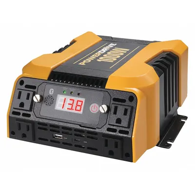 POWERDRIVE PD1000 Power Inverter, 1000W, 4 AC Outlets, 2 USB Ports - Inverters