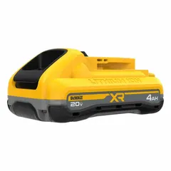 The DEWALT DCB2104 is a 20V MAX* cordless tool battery with a 4 Ah capacity, operating at 20V DC. It is designed to power DEWALT 20V MAX* power tools for tasks such as construction, woodworking, and general maintenance. This battery is not oil-resistant.