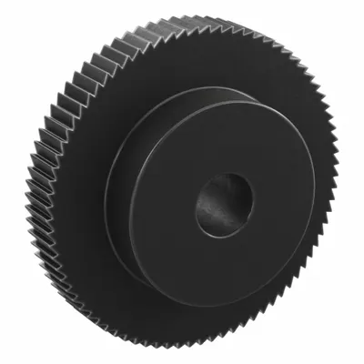KHK GEARS Ratchet Gear: 3.14 Pitch, 80 Teeth, 15 mm Bore Dia, Black Oxide-Coated Steel - Metric Ratchets with Hub
