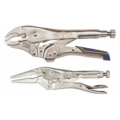 IRWIN Locking Plier: Curved, 2 in_1 7/8 in Max Jaw Opening, 6 in_10 in Overall Lg - Locking Pliers Sets