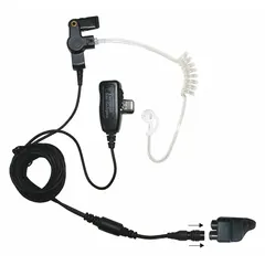 Clear earbud with palm microphone and Push To Talk button. Two-wire design with Multi Pin connector. Compatible with XL-45P series radios.