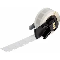 Pre-Cut Label Stock Roll: 13/32 in x 13/32 in, 13/32 in x 13/32 in, Polyimide, White (Matte) (MPN M6-4-719)
