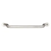 This fixed, non-recessed pull handle is made of stainless steel with a dull silver finish. It features unthreaded mounting holes for a 5/16 in screw and a 0.63 in grip thickness. Suitable for use on cabinets, enclosures, and machinery doors requiring a corrosion-resistant handle