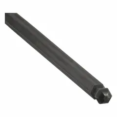 Standard-length ball end hex screwdriver with 1/8 in tip size and 7-3/4 in overall length. Made from alloy steel. Ball-end design allows driving hex socket screws at angles up to 25 degrees off-axis, suitable for fastening applications requiring angled access in confined spaces.