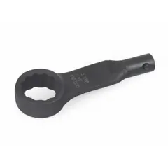 Interchangeable torque wrench head with a 12-point box end and 0-degree offset. Designed for SAE fasteners with a 1/2-inch drive size. Used with compatible torque wrench handles for precise torque application in assembly and maintenance tasks.