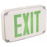 Exit Sign: Without Battery Backup, Green, 1 Faces, Plastic, Not Battery Powered, Ceiling, LED, White (MPN WLTE W 1 G)