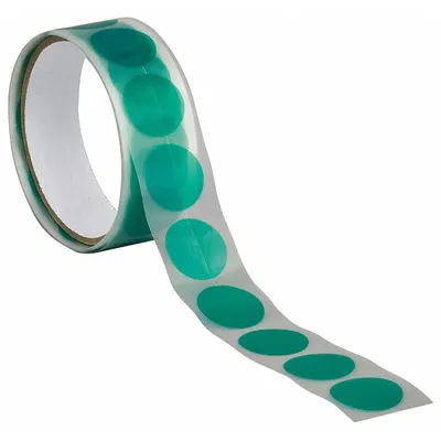 TAPECASE Film Tape: Disc, 7/8 in Dia, 3.3 mil Thick, Polyethylene Film, Silicone - High-Temperature Film Masking Tape Discs