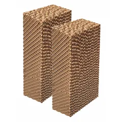 Cellulose evaporative cooling media for portable evaporative and misting coolers. Used in agriculture and horticulture to reduce ambient temperature in greenhouses, livestock barns, and outdoor work areas.