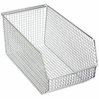 QUANTUM STORAGE SYSTEMS Hang and Stack Bin: 8 in x 14 1/2 in x 7 in, Silver, Dividers Not Included (MPN QMB540C)