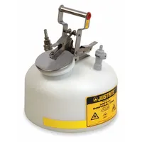 JUSTRITE HPLC Waste Can: 2 gal Can Capacity, Polypropylene/Stainless Steel Fitting Material (MPN BY12752)