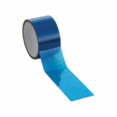 Polyester film tape with silicone adhesive for high-temperature masking applications. Blue, 1 mil thick, 2 inches wide, 72 yards long. Not UV-resistant. Suitable for protecting surfaces during powder coating, plating, and other heat-intensive processes.