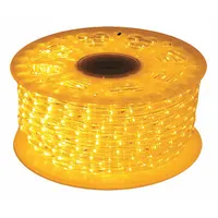LED Rope Light: 150 ft Lg, Yellow, 825 lm, 1/2 in Ht, 70.5 W, 100,000 hr Rated Life, 120 V AC
