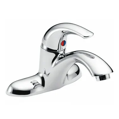 Delta Low Arc Bathroom Faucet: Delta Commercial, Cast Brass, Chrome Finish, 1.5 gpm Flow Rate - Centerset Handle Bathroom Faucets