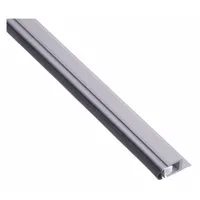 This black silicone door astragal or meeting stile is 7 ft long and mounts with screws. It seals gaps between door leaves or at door bottoms in commercial and industrial settings, providing a weather-resistant barrier against drafts, dust, and moisture