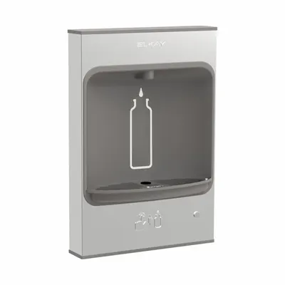 ELKAY Bottle Filling Station: On-Wall, Non-Refrigerated, Stainless Steel, Gray - On-Wall Bottle Fillers