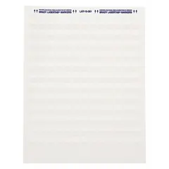 White matte polyester wraparound label for permanent wire and cable identification. Designed for conductors from 1 AWG to 10 AWG, it provides clear marking in industrial control panels, electrical installations, and maintenance applications. The material resists abrasion, chemicals, and temperature extremes for long-term use.