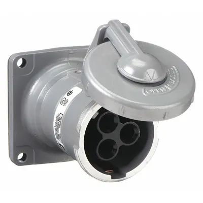 HUBBELL Pin and Sleeve Receptacle: Silver, 250V DC/600V AC, Single Phase, 100 A - Watertight Receptacles