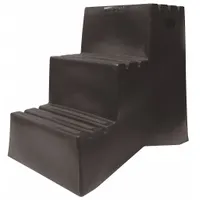 This DPI box step stool provides three steps for stable access to elevated areas. Constructed of black plastic, it supports up to 500 lb and has a 2.4 ft overall and standing height. Suitable for use in warehouses, maintenance areas, and industrial settings where a corrosion-resistant, lightweight platform is needed