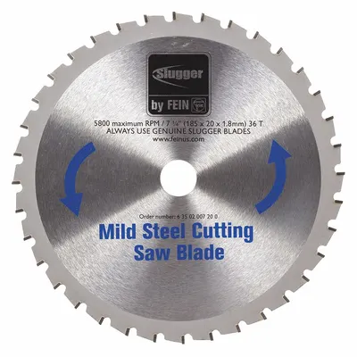 FEIN Circular Saw Blade: 7 1/4 in Blade Dia., 36 Teeth, 0.08 in Cut Wd, 3/4 in Arbor Size - Steel & General Metal-Cutting Blades