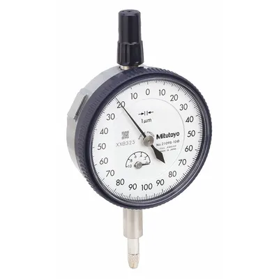 MITUTOYO Dial Indicator - Flat Back: 0 mm to 1 mm, Metric, Plunger - Balanced Reading Flat Back Dial Indicators