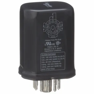 SCHNEIDER Hermetically Sealed Relay: Socket Mounted, 12 A Current Rating, 24V AC - Socket-Mounted Relays