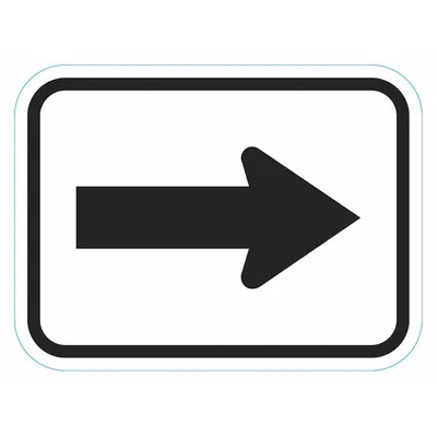 LYLE Traffic Sign: 9 in x 12 in Nominal Sign Size, Aluminum, 0.08 in - One-Direction Large Arrow Signs