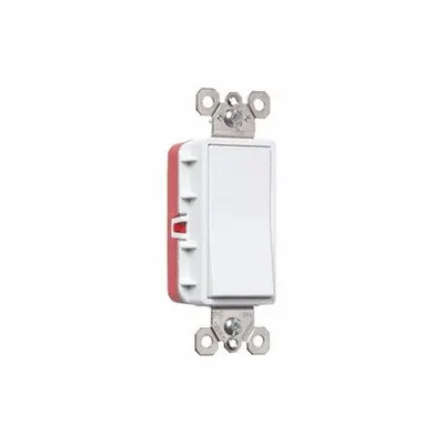 PASS & SEYMOUR Wall Switch: Rocker Switch, Single Pole, Maintained, White - Rocker Wall Switches