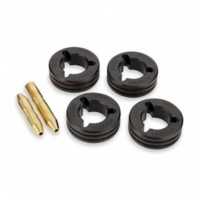 MILLER ELECTRIC Drive Roll & Inlet/Intermediate Guide Kit: 4-Roll, 1/16 in, V-Knurl - 4-Roll Kits with Inlet & Intermediate Guides for Miller