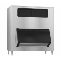 This HOSHIZAKI ice bin provides 605 lb storage capacity for commercial ice machines. Constructed with a bottom-hinged stainless steel door, it measures 66 inches high, 60 inches wide, and 41 inches deep. Suitable for high-volume ice storage in foodservice and hospitality settings.