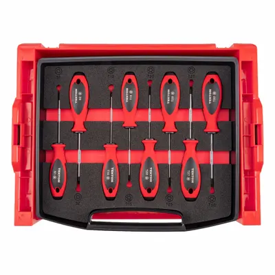 TEKTON Screwdriver Set: 1-10 Pieces, 8 Pieces, Square/Torx Tip, 17 1/2 in Overall Lg - General Purpose Screwdriver Sets